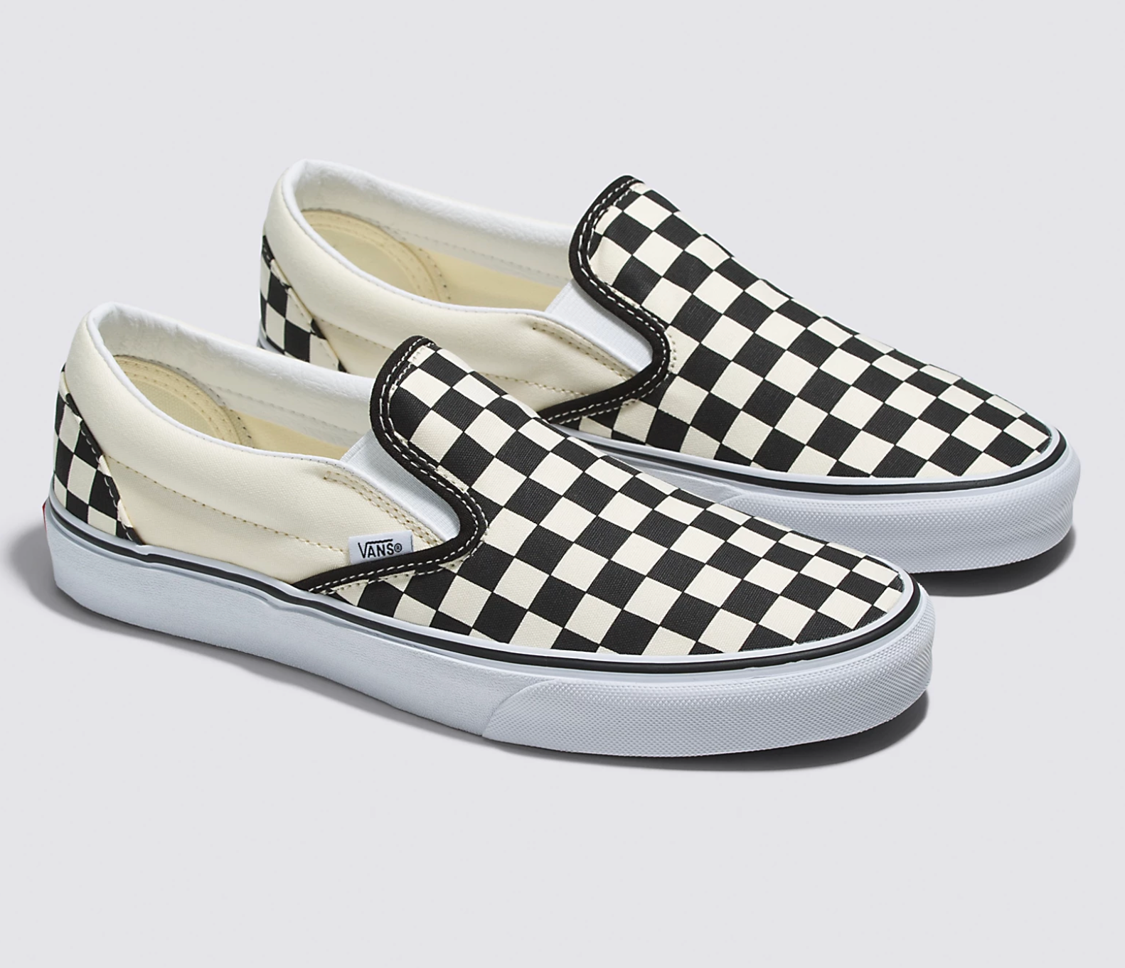 SLIP-ON CHECKERBOARD SHOE - BLACK/OFF WHITE