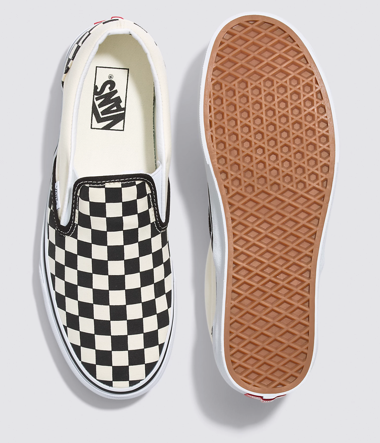SLIP-ON CHECKERBOARD SHOE - BLACK/OFF WHITE
