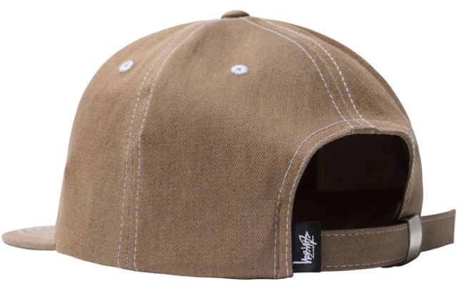 STUSSY DENIM STOCK STRAPBACK CAP- BROWN