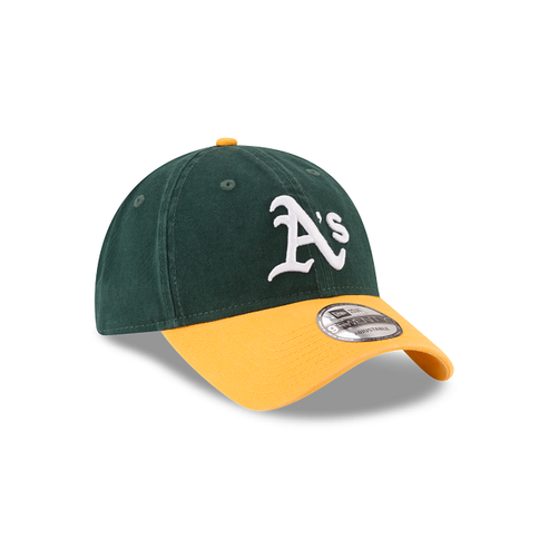 OAKLAND ATHLETICS CORE CLASSIC HOME 9TWENTY ADJUSTABLE NEW ERA HAT - GREEN/YELLOW