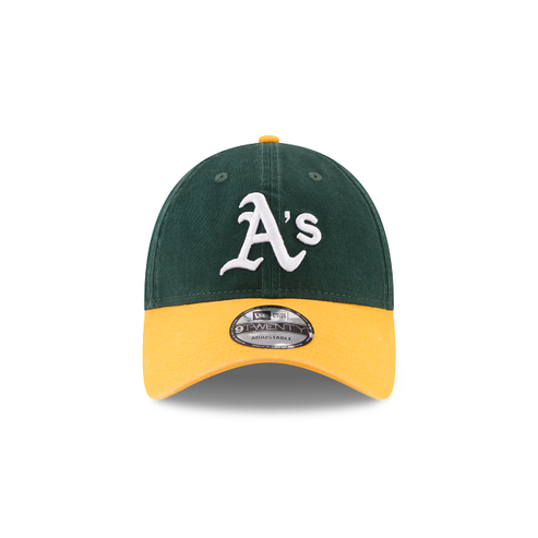 OAKLAND ATHLETICS CORE CLASSIC HOME 9TWENTY ADJUSTABLE NEW ERA HAT - GREEN/YELLOW
