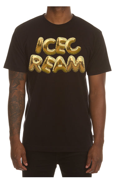 GOLD PLATED SS TEE - BLACK