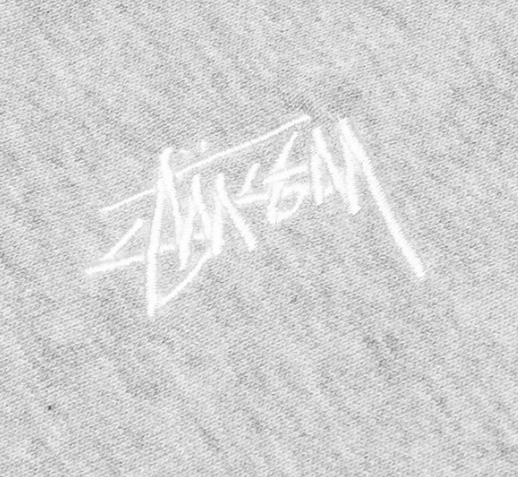 STUSSY STOCK LOGO HOODIE- GREY HEATHER