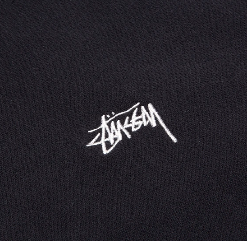 STUSSY STOCK LOGO HOODIE- BLACK