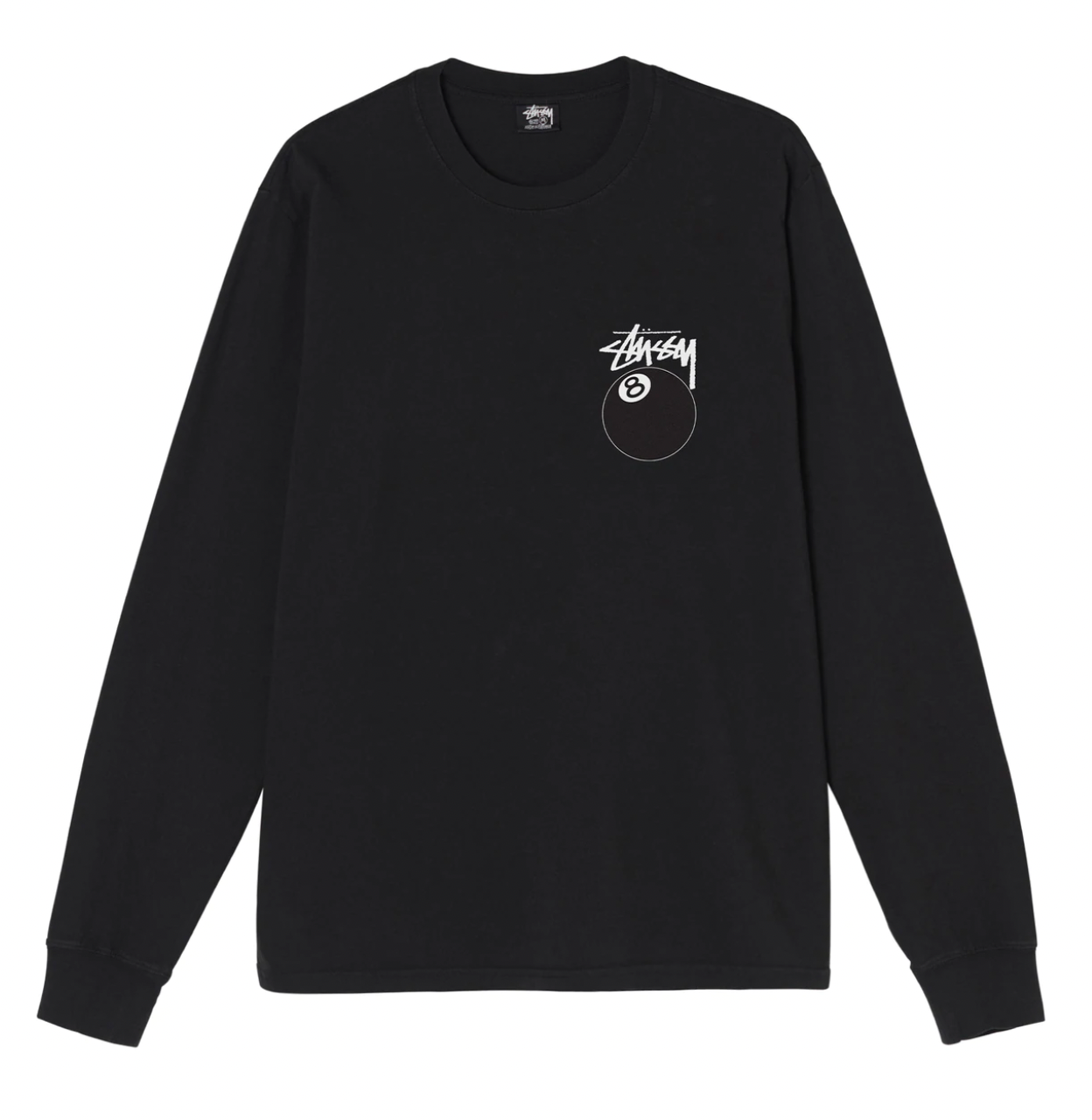 8 BALL PIGMENT DYED LS TEE - BLACK