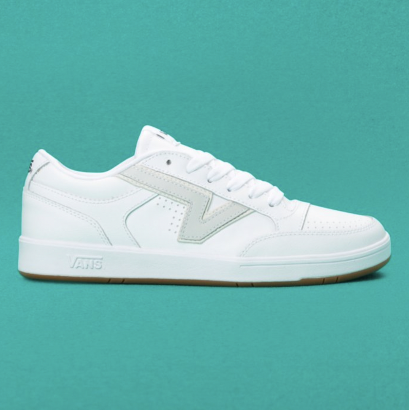 VANS LEATHER LOWLAND COMFYCUSH - TRUE WHITE/DAWN BLUE