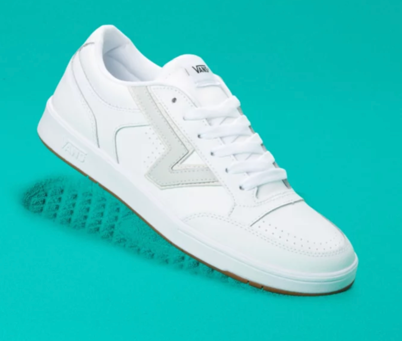 VANS LEATHER LOWLAND COMFYCUSH - TRUE WHITE/DAWN BLUE