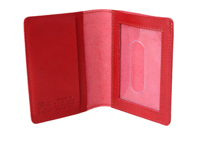 ID & CARD WALLET IN COWHIDE LEATHER C0469/M-245 (COLOR ROSSO)