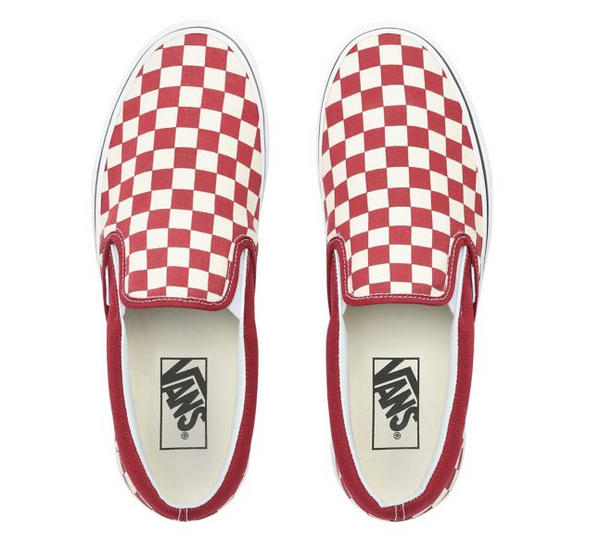 Vans rumba red 2025 slip on