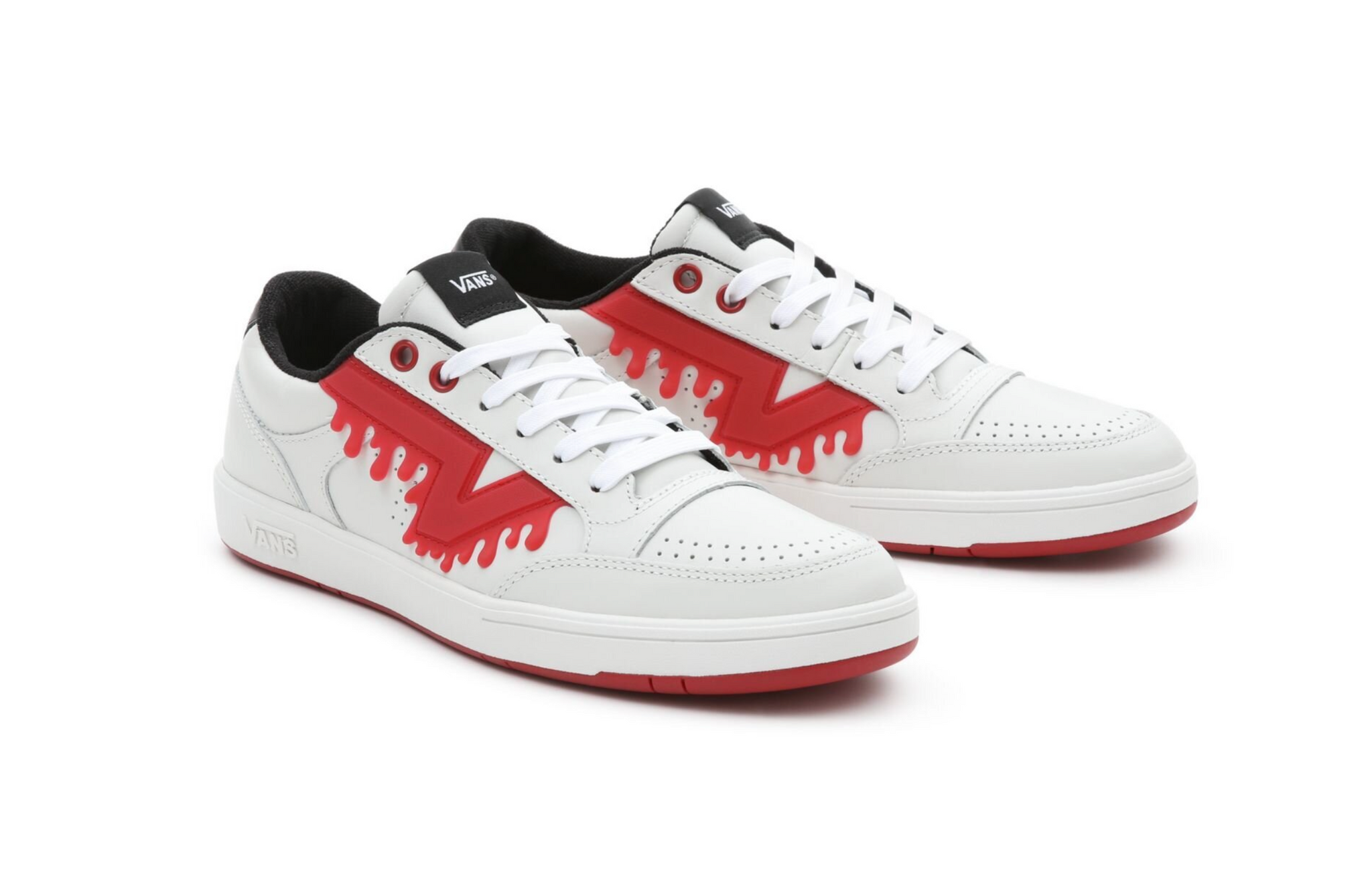 VANS LEATHER LOWLAND CC DRIP VANSYLVANIA - Blanc De Blanc/Black