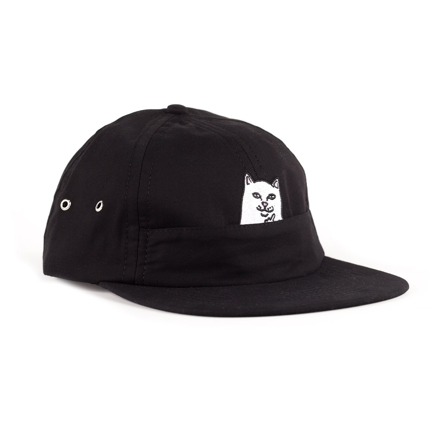 LORD NERMAL 6 PANEL POCKET HAT - BLACK