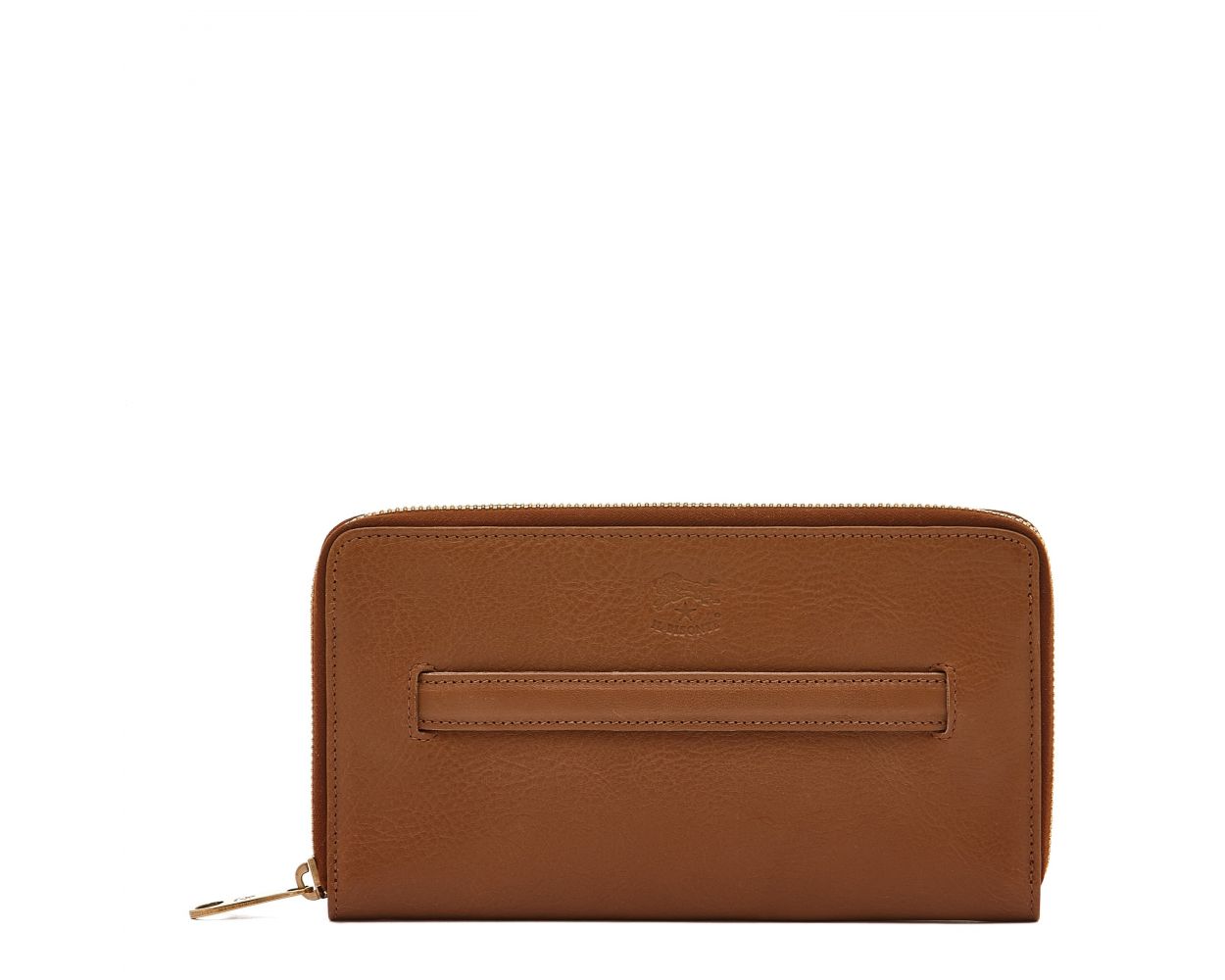 Women's Zip Around Wallet in Soft Vegetable-Tanned Cowhide Leather color - Salina line SZW045 - Chocolate