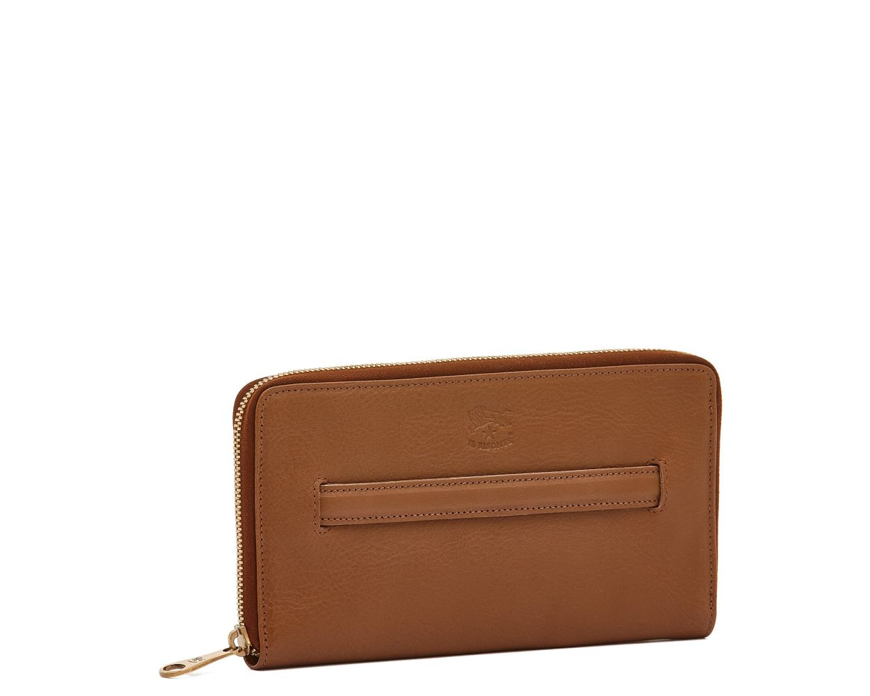 Women's Zip Around Wallet in Soft Vegetable-Tanned Cowhide Leather color - Salina line SZW045 - Chocolate