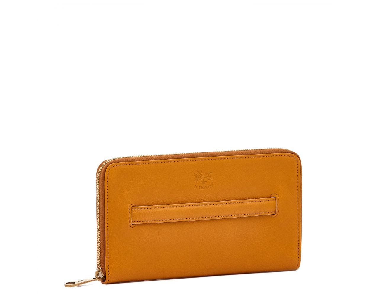 Women's Zip Around Wallet in Soft Vegetable-Tanned Cowhide Leather color - Salina line SZW045 - Honey