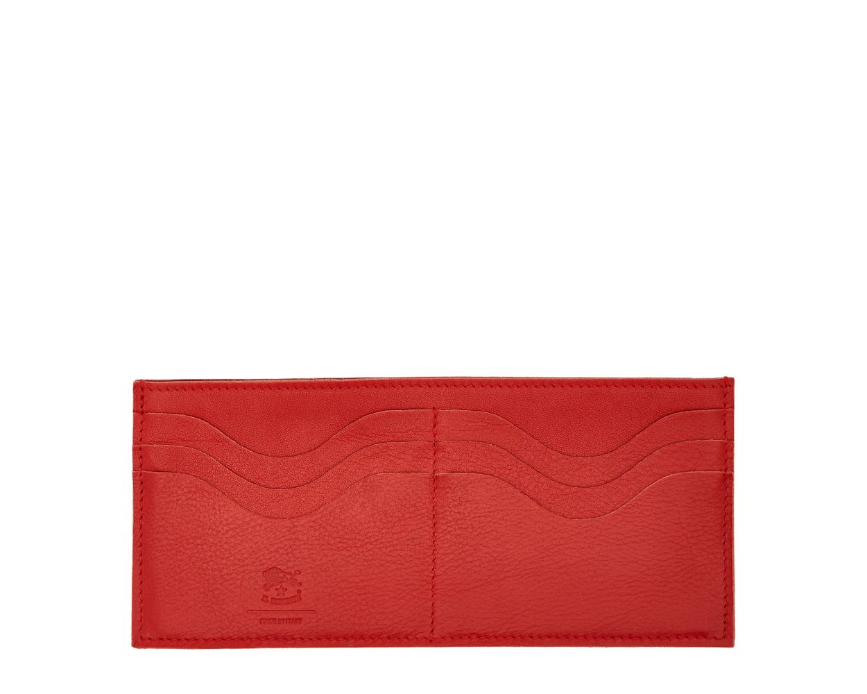 Women's Zip Around Wallet in Soft Vegetable-Tanned Cowhide Leather color - Salina line SZW045 - Bright Red