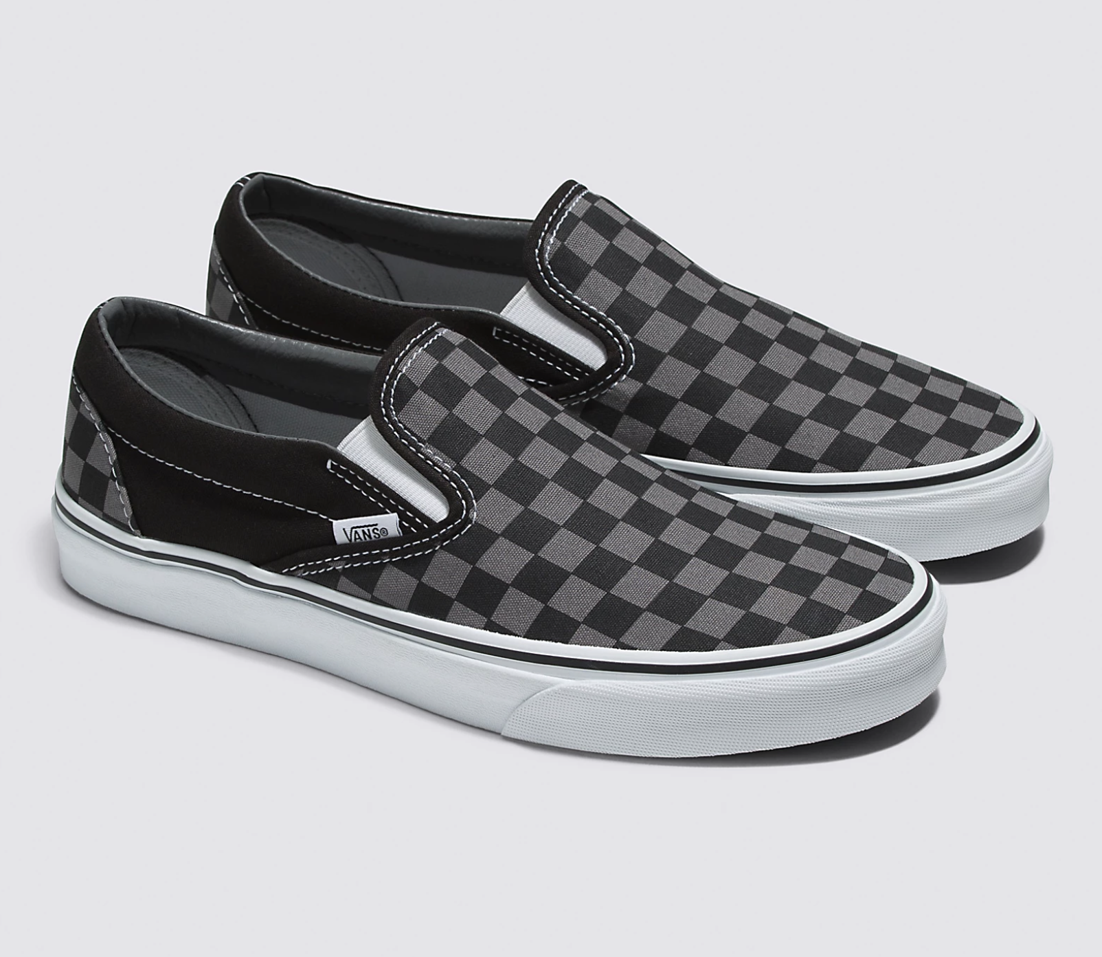 SLIP-ON CHECKERBOARD SHOE - BLACK/PEWTER CHECK