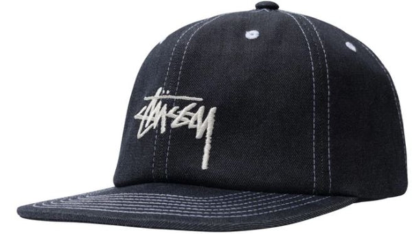 STUSSY DENIM STOCK STRAPBACK CAP- INDIGO