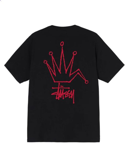 STUSSY BROKEN CROWN TEE- BLACK