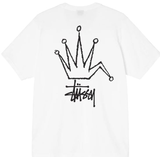 STUSSY BROKEN CROWN TEE- WHITE