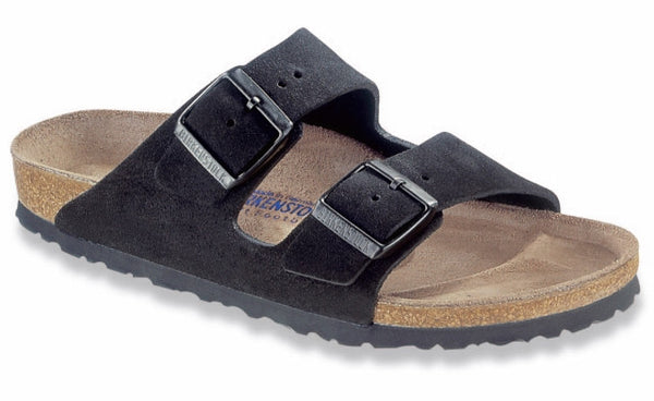 BIRKENSTOCK ARIZONA SOFT FOOTED BLACK SUEDE - COSMOTOG