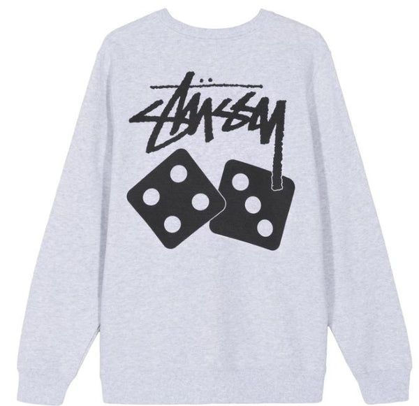 STUSSY DICE CREW- ASH HEATHER