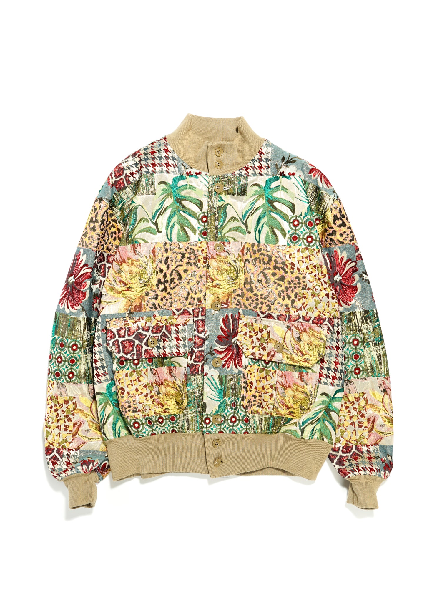 ENGINEERED GARMENTS A-1 JACKET - MULTI COLOR POLY ACETATE LUREX JACQUARD
