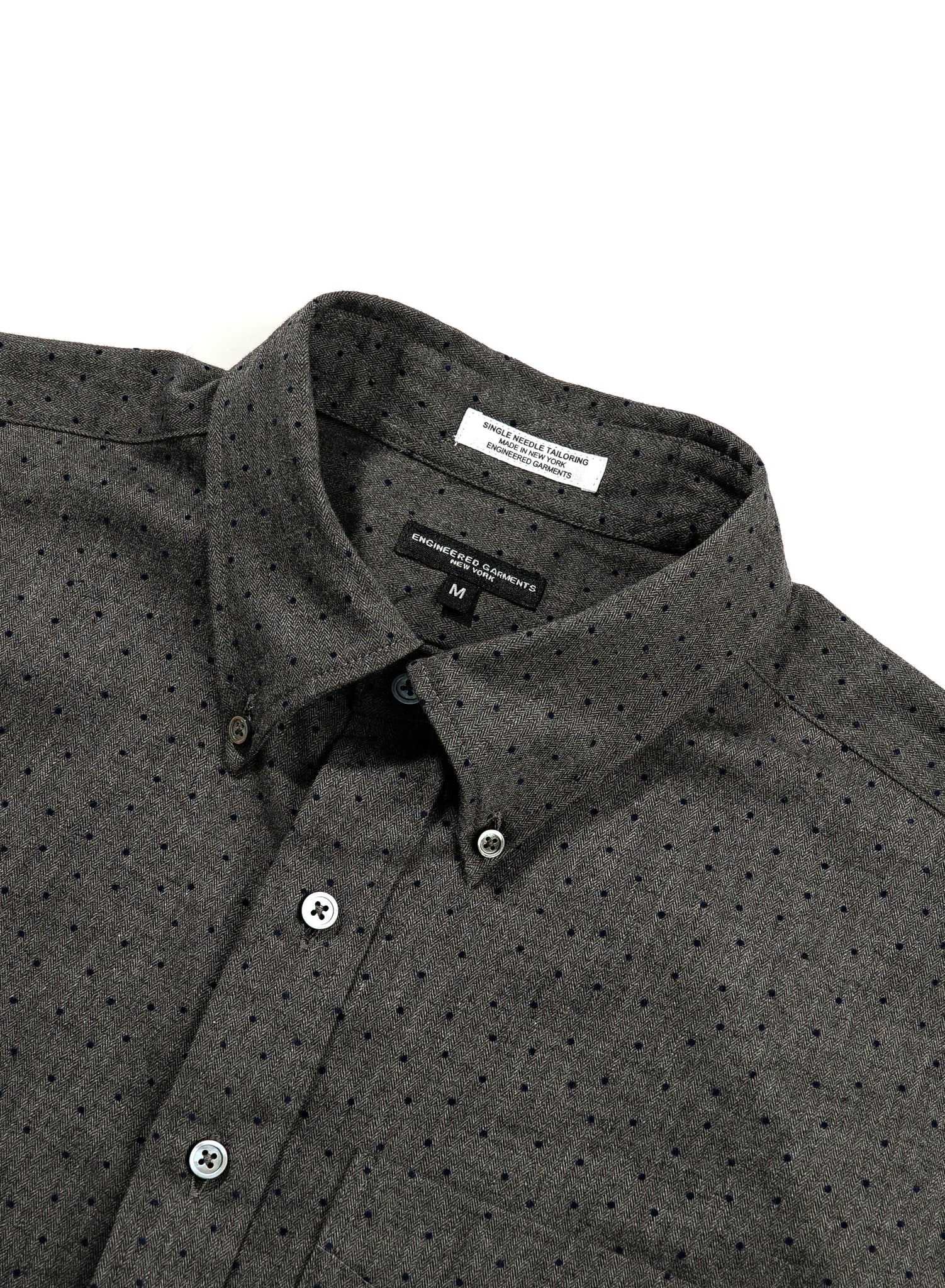 19 CENTURY BD SHIRT - GREY/NAVY POLKA DOT FLANNEL