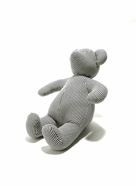 ENGINEERED GARMENTS KUMANOKOIDO STUFFED ANIMAL "BEAR" - NAVY SEERSUCKER STRIPE