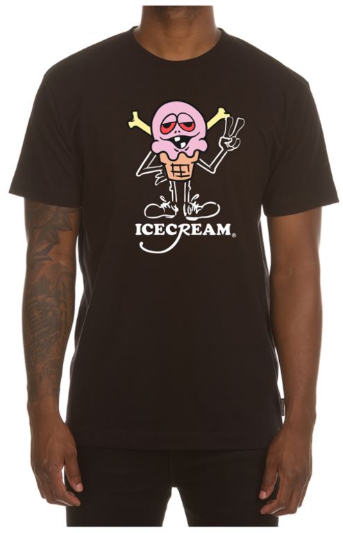 ICECREAM PEACE SS TEE- BLACK