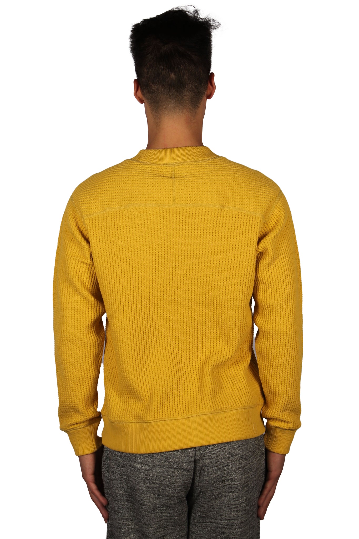 WAFFLE MIDNECK BIG WAFFLE JERSEY SWEATSHIRT DULL YELLOW