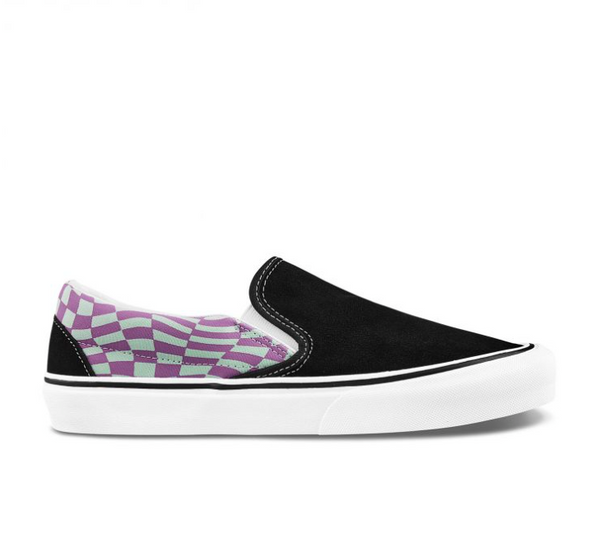 CLASSIC SLIP-ON TWIST WARP CHECKER - BLACK/PAPRIKA