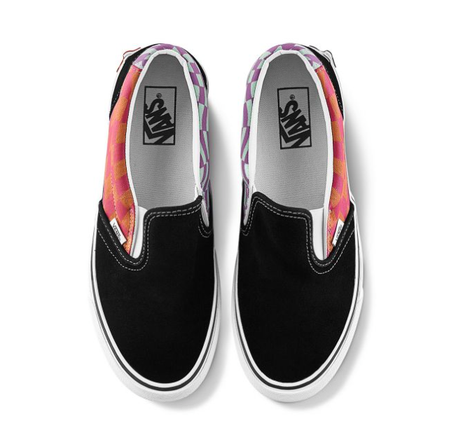 CLASSIC SLIP-ON TWIST WARP CHECKER - BLACK/PAPRIKA