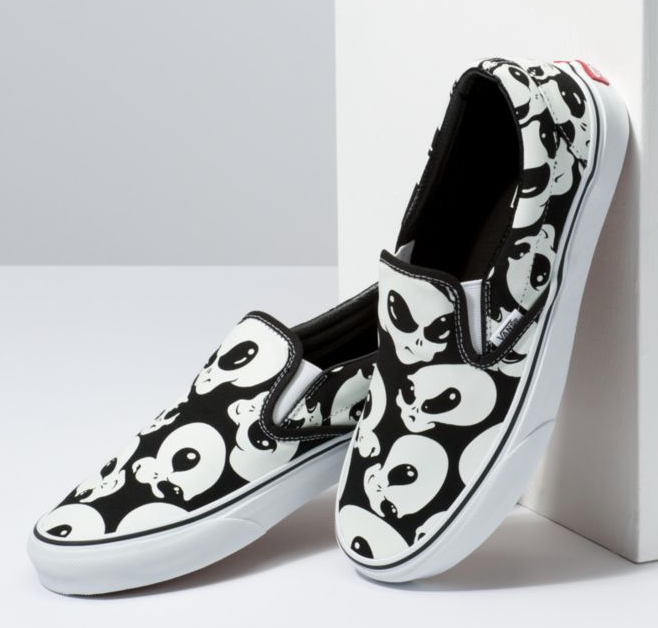 ALIEN GHOSTS SLIP-ON - BLACK/TRUE WHITE