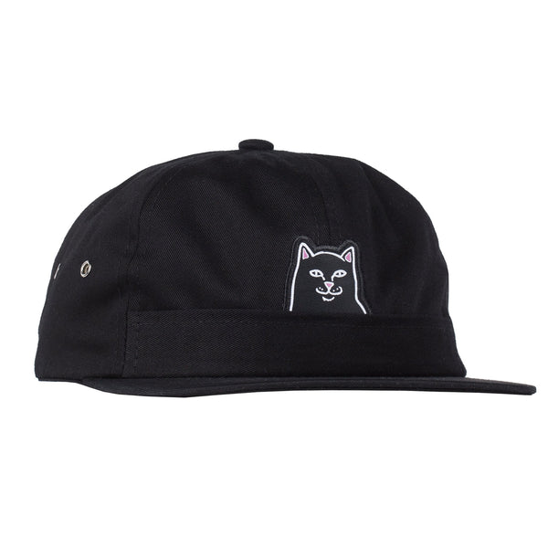 LORD JERMAL 6 PANEL POCKET HAT - BLACK