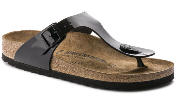 BIRKENSTOCK GIZEH BLACK PATENT BIRKO-FLOR