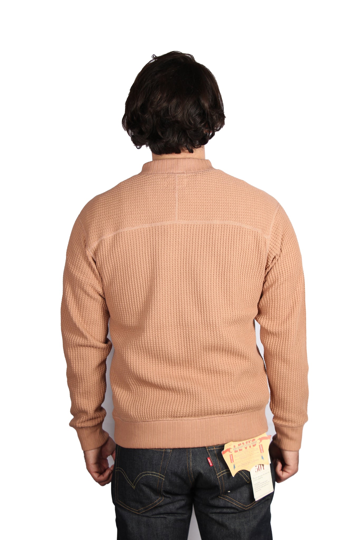 WAFFLE MIDNECK BIG WAFFLE JERSEY SWEATSHIRT - CAMDEN BRICK