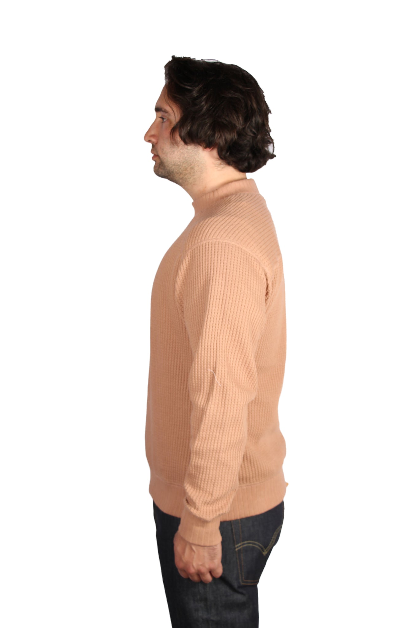WAFFLE MIDNECK BIG WAFFLE JERSEY SWEATSHIRT - CAMDEN BRICK