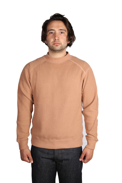 WAFFLE MIDNECK BIG WAFFLE JERSEY SWEATSHIRT - CAMDEN BRICK