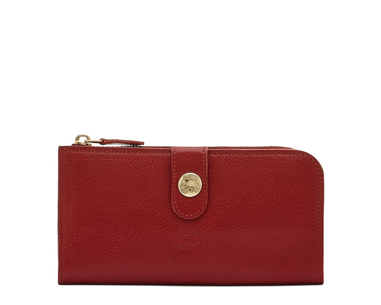 Women's Continental Wallet in Cowhide Double Leather - Red