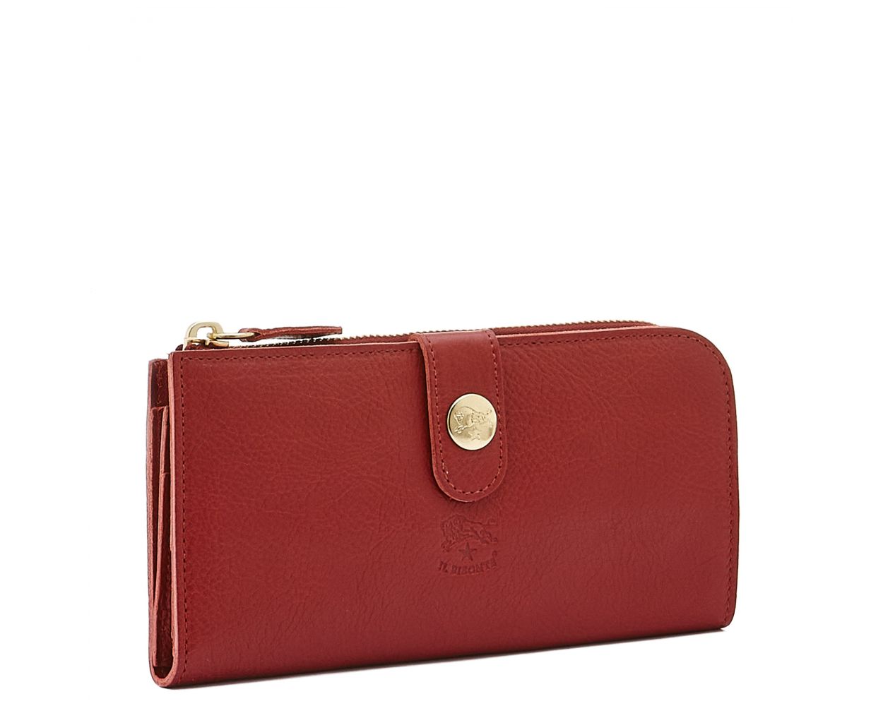 Women's Continental Wallet in Cowhide Double Leather - Red